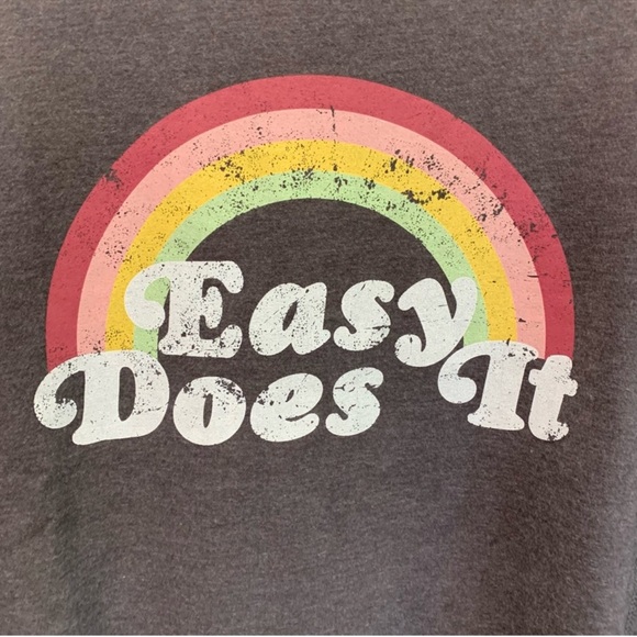 Wildfox NWT  Sommers "Easy Does It" Rainbow Graphic Sweatshirt - Picture 2 of 6